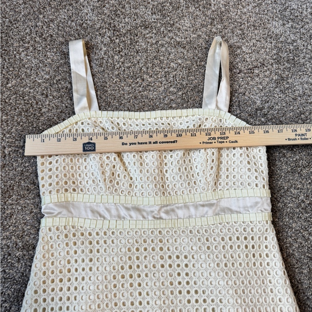 Lilly Pulitzer Cream Light Yellow Eyelet Tank with Satin Trim - Picture 3 of 8
